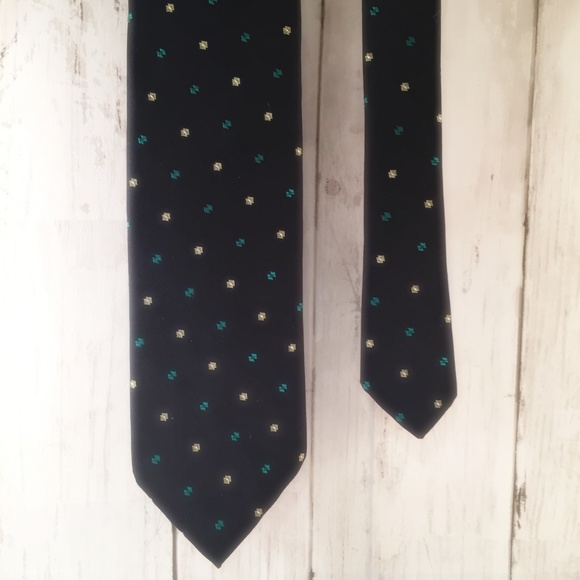 Vintage Slim 3" Neck Tie Jacques Estier Mens Navy - Picture 2 of 7